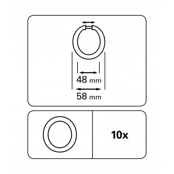 Krążki do karnisza regulowanego zestaw 10 szt. – Gardinia-image-1