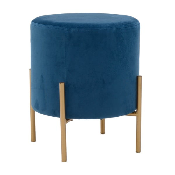 Niebieski stołek z aksamitnym obiciem InArt Metallic