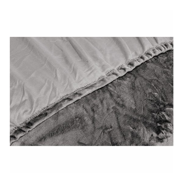Szare dwuosobowe prześcieradło z mikropluszu My House, 180x200 cm-image-2