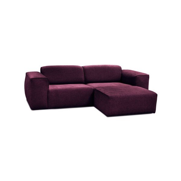 Fioletowa sofa 3-osobowaz pufem Cosmopolitan Design Phoenix-image-1