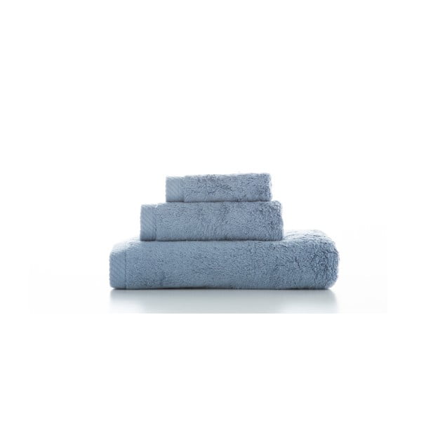 Zestaw 3 niebieskich bawełnianych ręczników El Delfin Lisa Coral