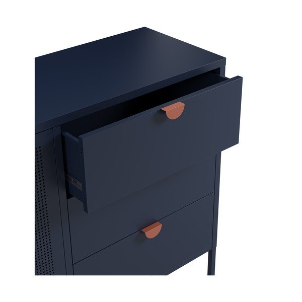 Ciemnoniebieska metalowa komoda 140x90x40 cm Sayla – Marckeric-image-3