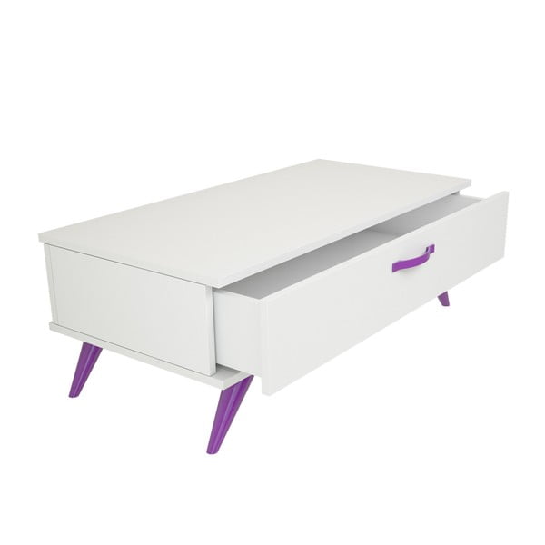 Biały stolik z fioletowymi nogami Magenta Home Coulour Series