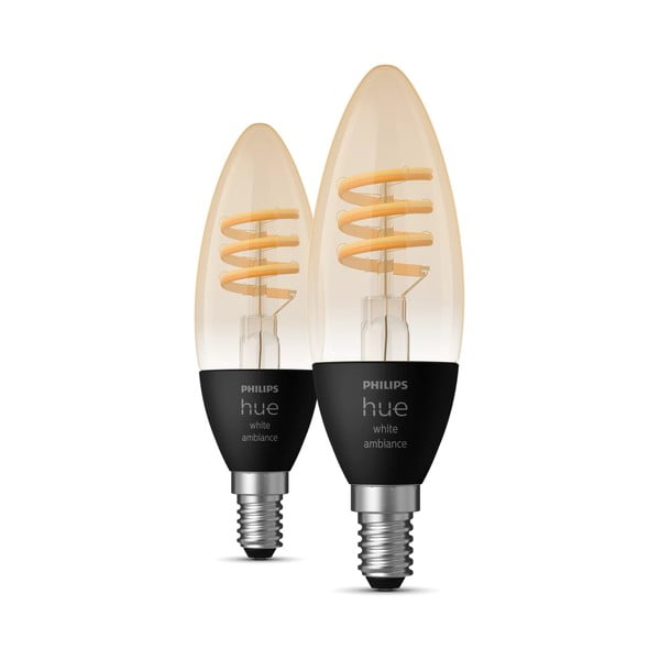 Inteligentne żarówki filamentowe z gwintem E14, 5 W  zestaw 2 szt. White ambiance – Philips Hue