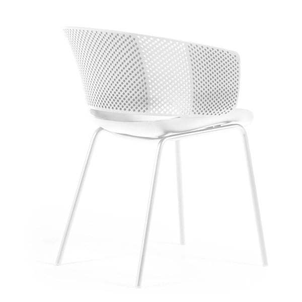 Białe metalowo-plastikowe krzesło ogrodowe Yeray – Kave Home-image-2