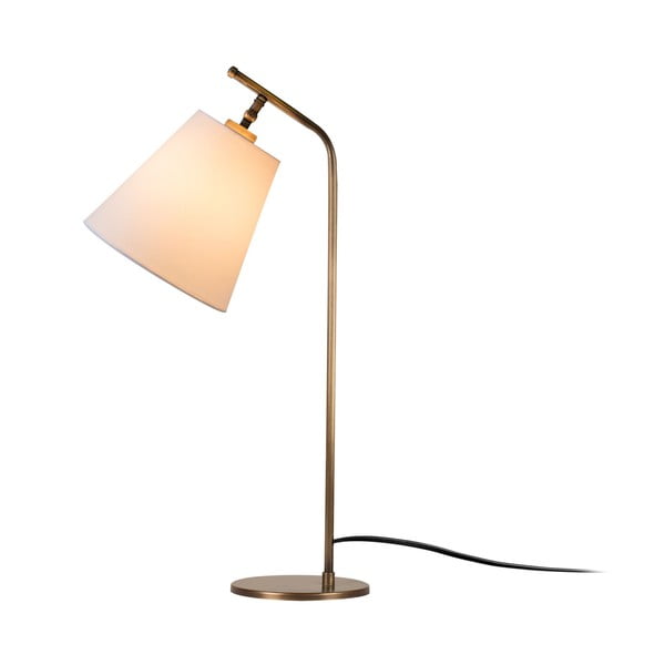 Biała/w kolorze brązu lampa stołowa z tekstylnym kloszem (wysokość 67 cm) Salihini – Opviq lights