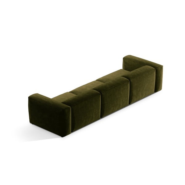 Zielona sztruksowa sofa 364 cm Bergamo – Cosmopolitan Design-image-4