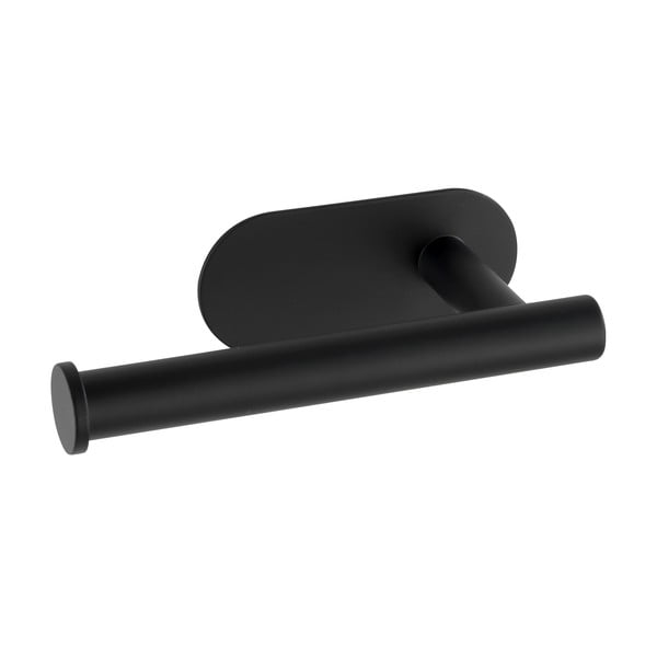 Samoprzylepny uchwyt na papier toaletowy ze stali nierdzewnej w kolorze matowej czerni Orea – Wenko