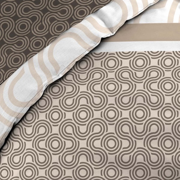 Brązowa bawełniana pościel dwuosobowa z prześcieradłem/6-częściowa 240x220 cm Pacha – douceur d'intérieur-image-2