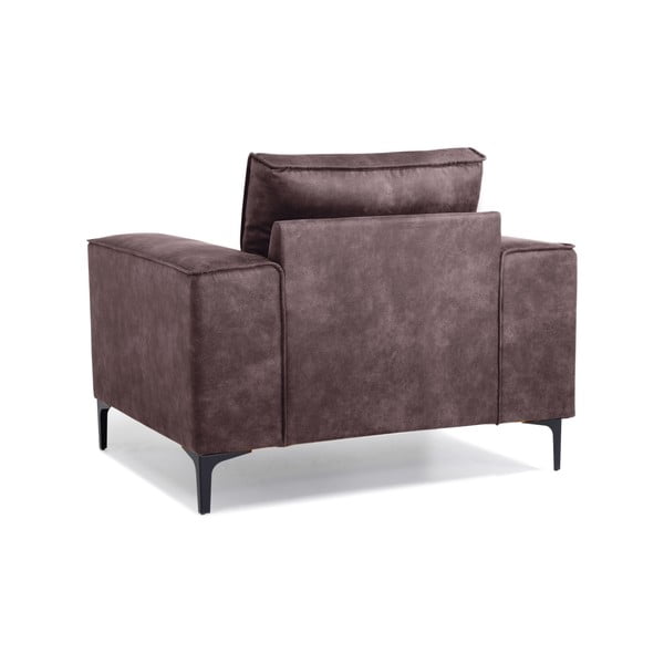 Czekoladowy fotel z imitacji skóry Scandic Copenhagen Preston-image-3