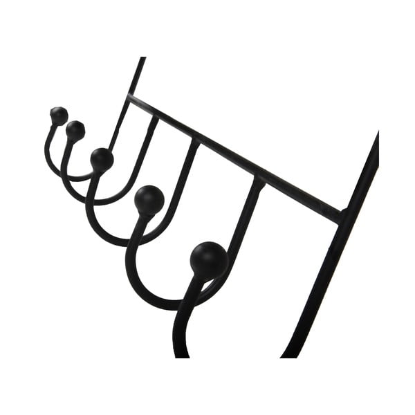 Czarny metalowy wieszak ścienny z półką 42 cm Almeria – Garden Pleasure-image-2