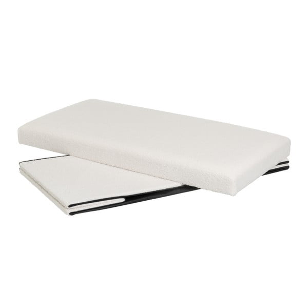 Biały puf z materiału bouclé Ecru – Casa Selección-image-2