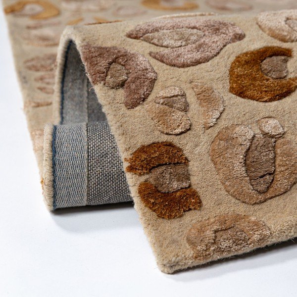 Dywan z mieszanki wełny tkany ręcznie w naturalnym kolorze 160x230 cm Leopard Frame – Flair Rugs-image-4