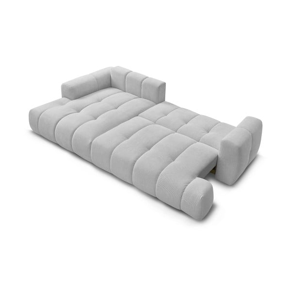 Jasnoszary rozkładany/ze schowkiem narożnik (lewostronny/z szezlongiem) Fuji – Bobochic Paris-image-4