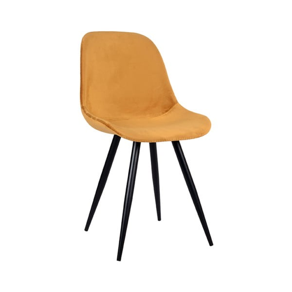 Musztardowe aksamitne krzesła zestaw 2 szt. Capri  – LABEL51