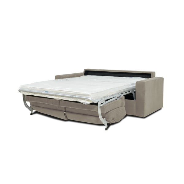 Beżowa sztruksowa sofa rozkładana Scandic Elbeko-image-4