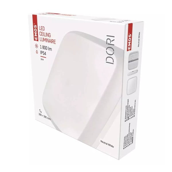 Biała lampa sufitowa LED 28x28 cm Dori – EMOS-image-1