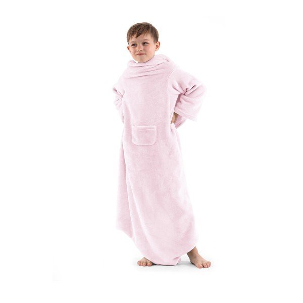 Różowy kocyk dziecięcy z rękawami DecoKing Lazykids-image-1