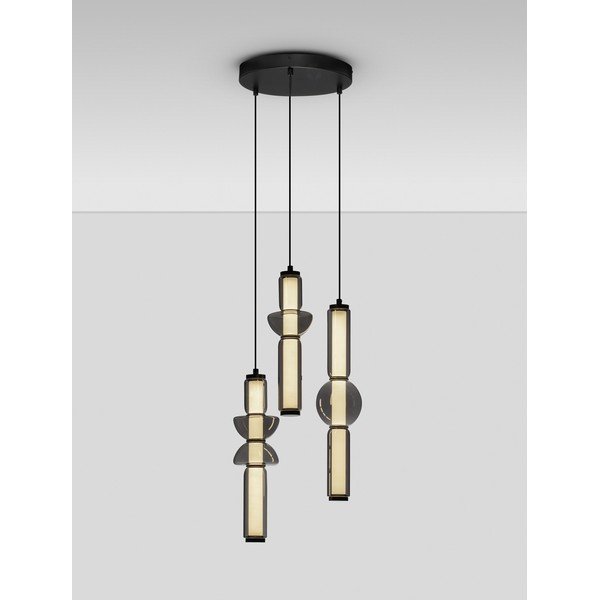 Szara szklana lampa wisząca LED ze ściemniaczem ø 38 cm Ulon – Nova Luce-image-4