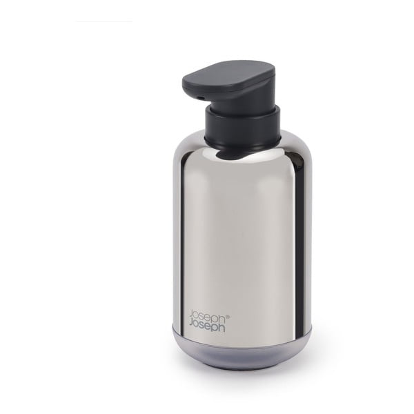 Dozownik do mydła ze stali nierdzewnej w kolorze srebra z połyskiem 300 ml EasyStore Luxe – Joseph Joseph