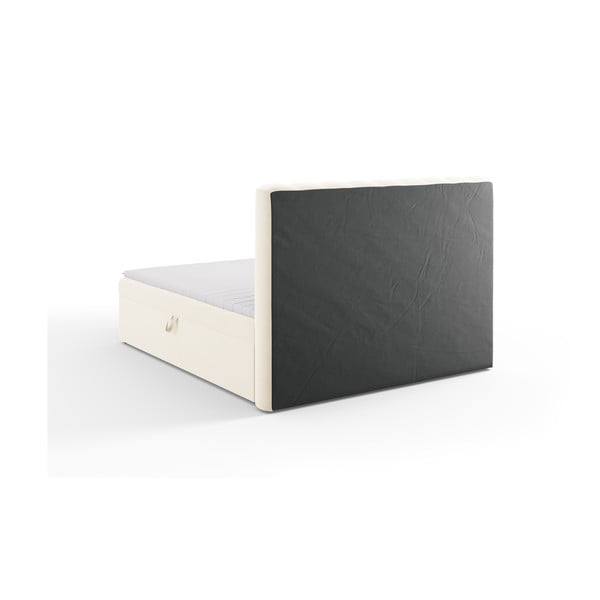 Beżowe łóżko boxspring ze schowkiem 180x200 cm Gina – Milo Casa-image-4