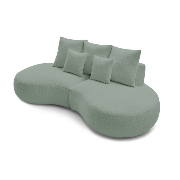Jasnozielona sofa z materiału bouclé 260 cm Saint-Germain – Bobochic Paris-image-4