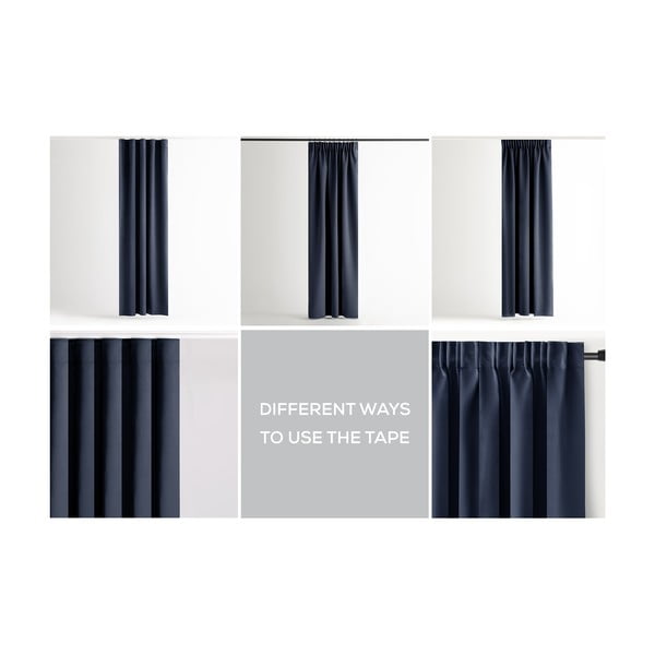 Ciemnoniebieska zasłona częściowo zaciemniająca (dimout) 140x270 cm Kierra – Restilo-image-3