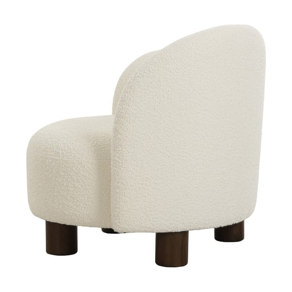 Biały fotel z materiału bouclé Honolulu – House Nordic-image-3