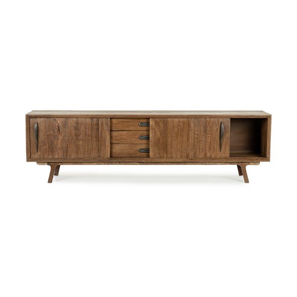 Szafka pod TV z litego drewna mango w naturalnym kolorze 200x60x43 cm Sherman – Bizzotto-image-1