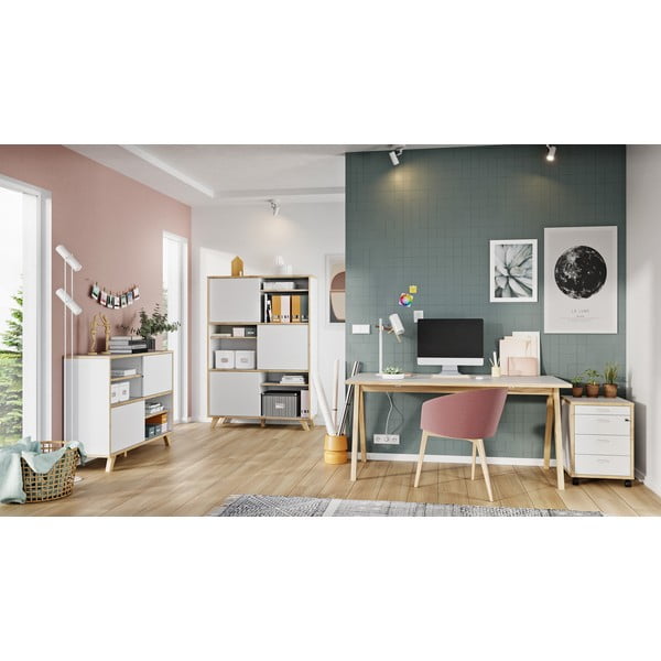Biała mała szafka na kółkach Germiana Helsinki-image-3