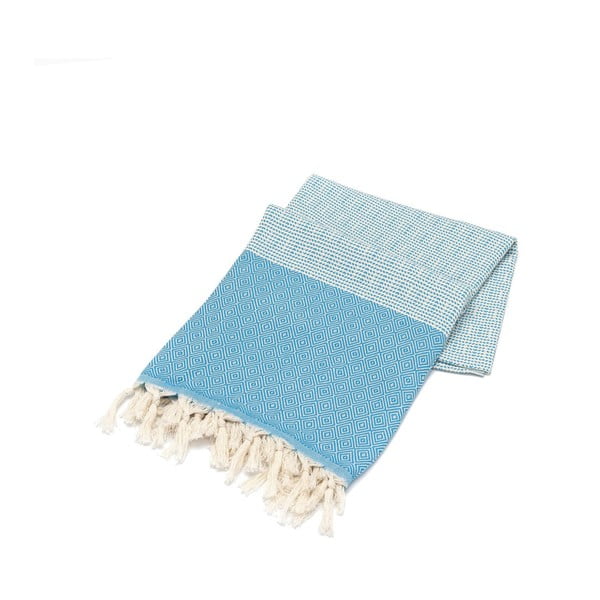 Niebieski ręcznik Hammam Elmas, 100x180 cm