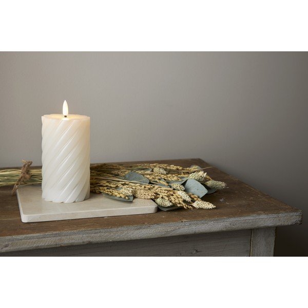 Biała woskowa świeca LED Star Trading Flamme Swirl, wys. 15 cm-image-4