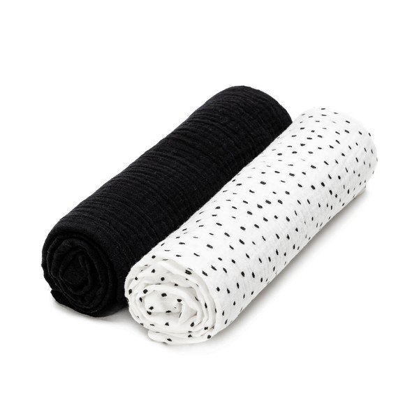 Zestaw 2 muślinowych pieluszek T-TOMI Dots, 65x65 cm
