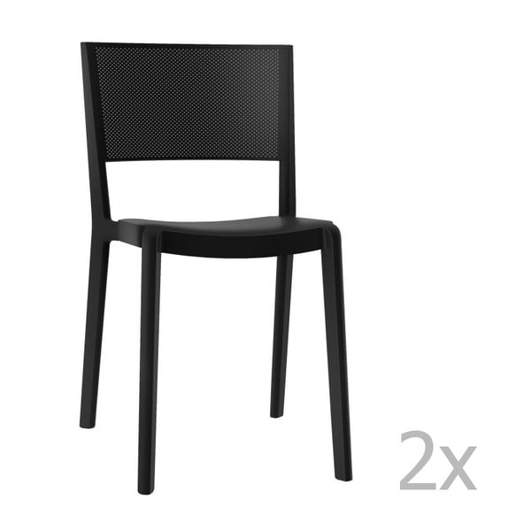 Zestaw 2 czarnych krzeseł ogrodowych Resol spot