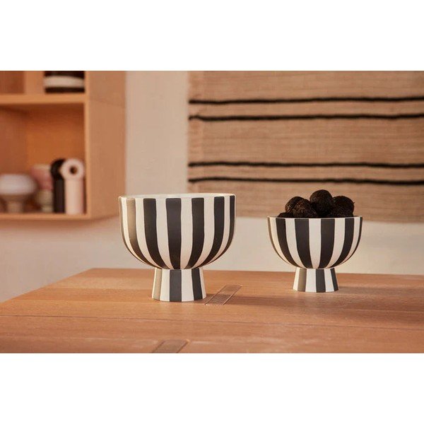 Czarno-biała kamionkowa miska do serwowania Toppu – OYOY Living Design-image-3