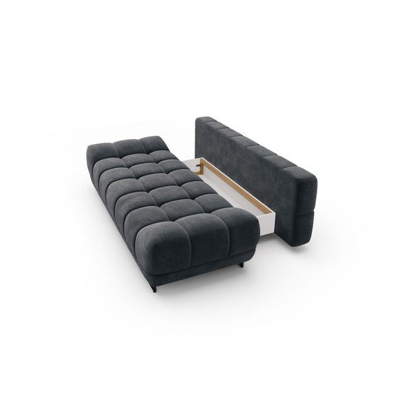 Ciemnoszara 3-osobowa sofa rozkładana z aksamitnym obiciem Windsor & Co Sofas Cirrus-image-4