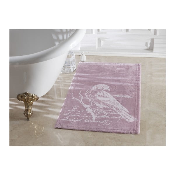 Fioletowy dywanik łazienkowy ze 100% bawełny Cuckoo, 70x120 cm