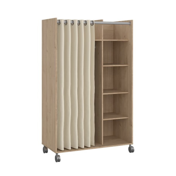 Beżowo-naturalna szafa w dekorze dębu 100x160 cm Kit – Tvilum-image-1