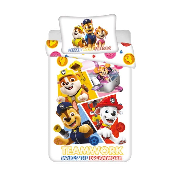 Bawełniana pościel dziecięca do łóżeczka 100x135 cm Paw Patrol – Jerry Fabrics