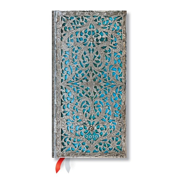 Kalendarz na 2019 rok Paperblanks Blue Rhine, 9,5x18 cm
