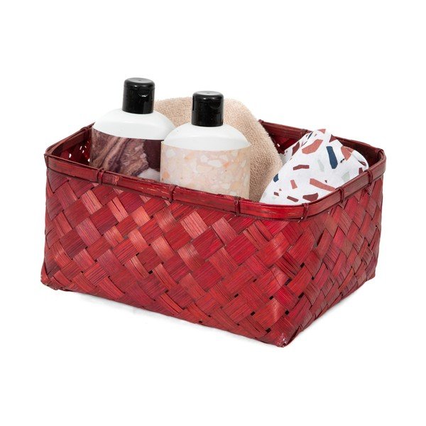 Czerwony koszyk bambusowy Compactor Hanoi, 30x23 cm-image-1