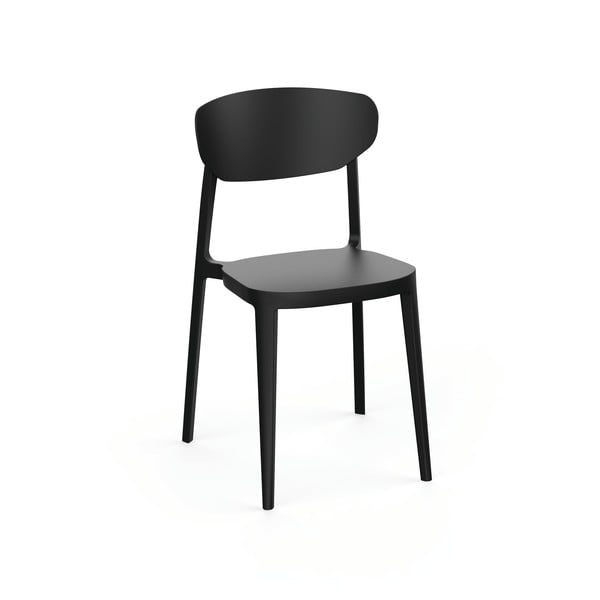 Czarne plastikowe krzesło ogrodowe Mare – Rojaplast
