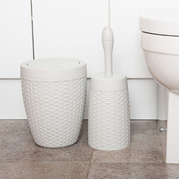 Kremowy kosz łazienkowy Addis Rattan Bath Bin Calico, 5 l-image-1