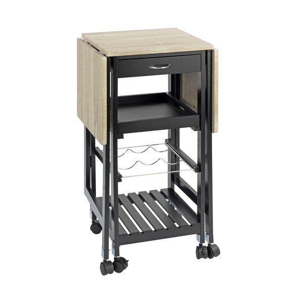 Czarna szafka na wino w dekorze dębu liczba butelek 3, 97x77 cm – Maximex-image-2