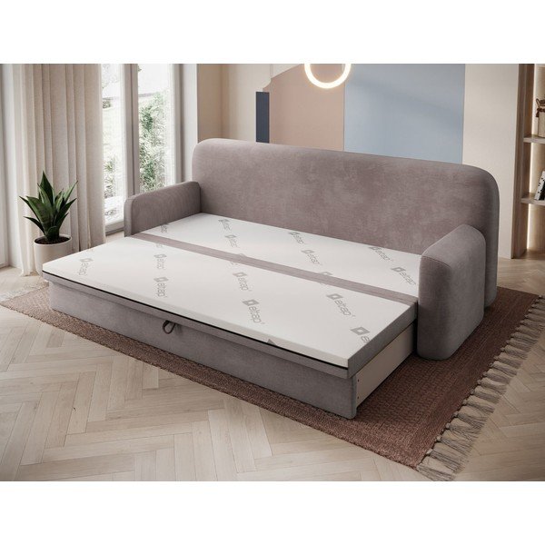 Brązowa sztruksowa rozkładana/ze schowkiem sofa 236 cm Elioss – ELTAP-image-2