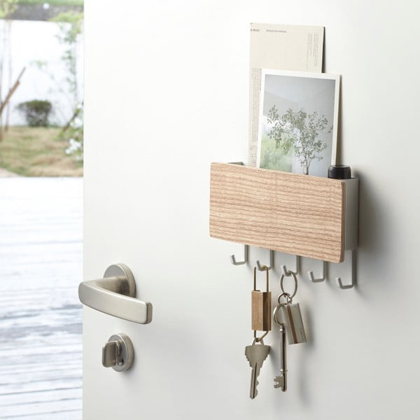 Biały wieszak na klucze z haczykami YAMAZAKI Rin-image-1