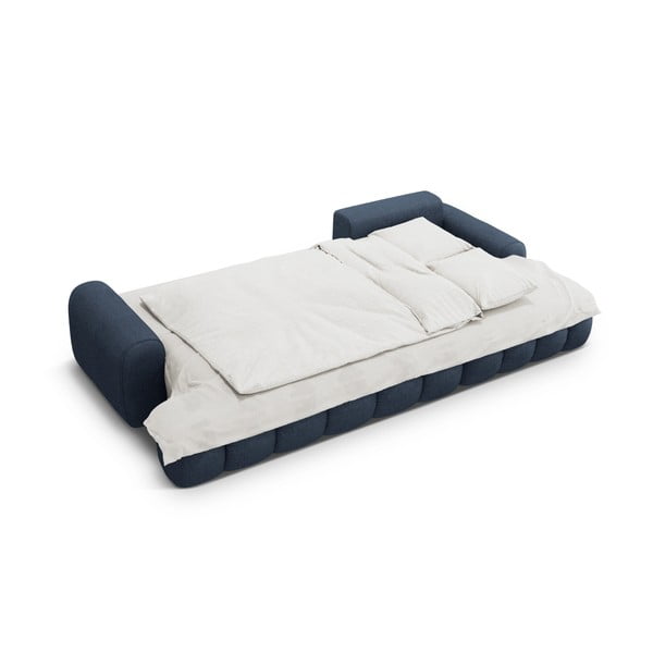 Ciemnoniebieski rozkładany/ze schowkiem narożnik (prawostronny/z szezlongiem) Linz – Cosmopolitan Design-image-4