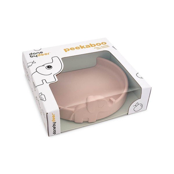 Różowy silikonowy talerz dla dzieci ø 16 cm Elphee – Done by Deer-image-2