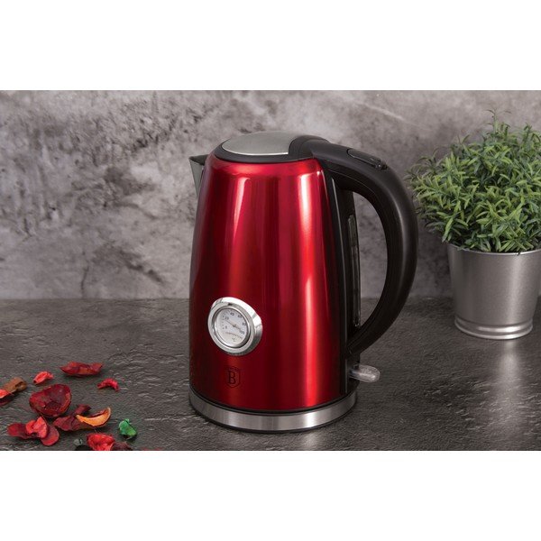 Czerwony czajnik elektryczny 1,7 l Burgundy Metallic Line – BerlingerHaus-image-2