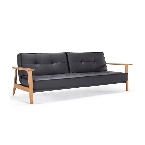 Czarna sofa rozkładana z podłokietnikami Innovation Splitback Frej